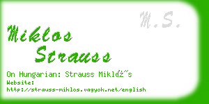 miklos strauss business card